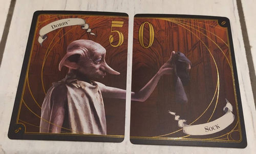 Zestaw dwóch kart promo Mistrz Pojedynków Harry Potter Dobby Sock