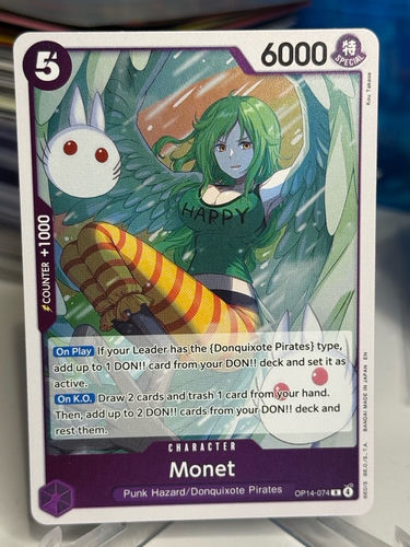 One Piece Card Game Monet character card, OP14-074, Donquixote Pirates