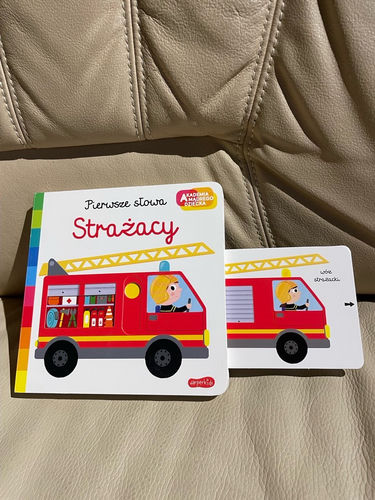 Strażacy ruchome elementy obrazki akademia mądrego dziecka wóz strażacki 