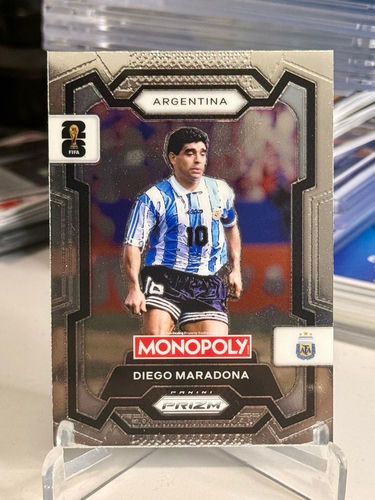 Diego Maradona Argentina karta kolekcjonerska Panini Monopoly FIFA World Cup 26