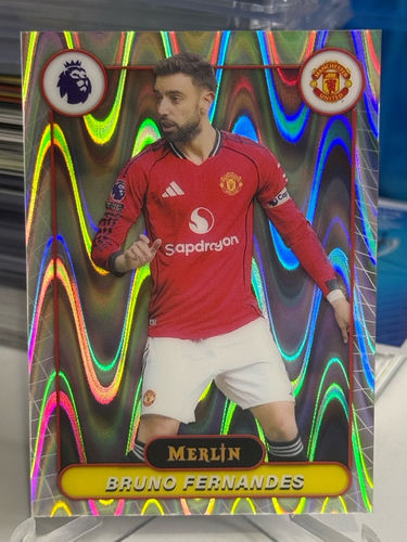 Bruno Fernandes Manchester United karta kolekcjonerska Topps Merlin Premier League Seismic Refractor 2026