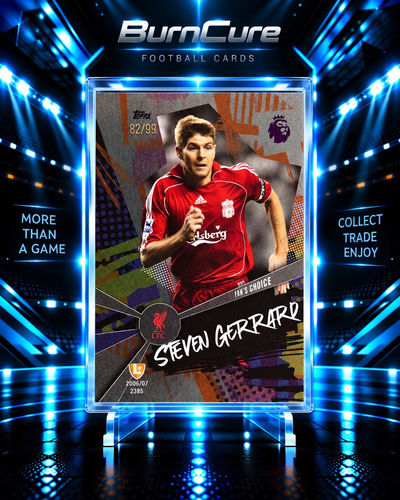 Steven Gerrard Liverpool numerowana 82/99 karta kolekcjonerska Topps Total Football Fan’s Choice