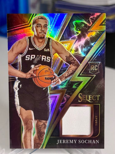 Jeremy Sochan San Antonio Spurs karta NBA z koszulka Panini Select Sparks Prizm patch jersey RC Rookie Card