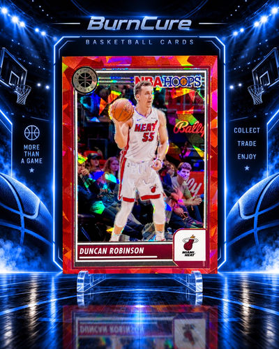 Duncan Robinson Miami Heat numbered 91/99  NBA card Panini Hoops Premium Stock Red Ice Prizm