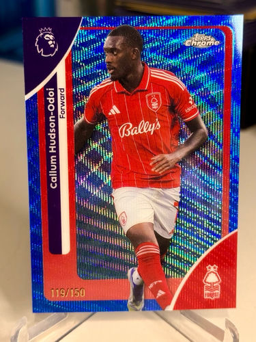 Callum Hudson-Odoi Nottingham Forest numerowana 119/150 karta kolekcjonerska Topps Chrome Premier League Blue Raywave Refractor