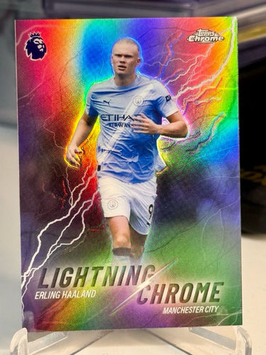 Topps Chrome Premier League 2026 Erling Haaland Lightning Chrome card