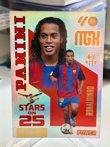 Ronaldinho Barcelona trading card Panini MGK Megacracks La Liga Stars on 25 Limited Edition