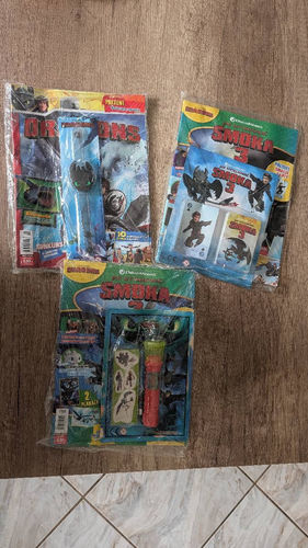 Zestaw Jak wytresować smoka komiksy opaska karty latarka Dragons plakaty