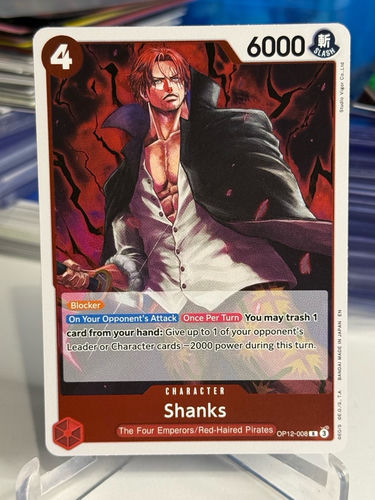 One Piece Card Game trading card featuring Shanks, set OP12-008