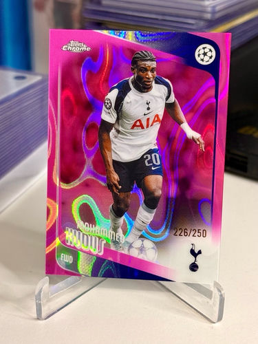 Topps Chrome UEFA Champions League card, Mohammed Kudus, 226/250, pink