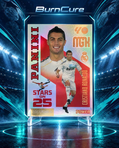 Cristiano Ronaldo Real Madrid trading card Panini MGK Megacracks La Liga Stars on 25 Limited Edition
