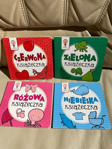 Zestaw książeczek dla niemowląt czerwona zielona różowa niebieska książeczka 